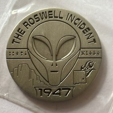 Listing image for Collectible 1947 UFO Roswell Incident Heavy Metal Medallion - Low Mintage 500