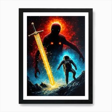 Listing image for Alien Encounter Art Print Framed Wall Art Poster Canvas Print Picture