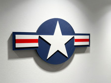 Listing image for USAF Star & Bar 3D Wall Sign U.S. Air Force Roundel Military Aviation